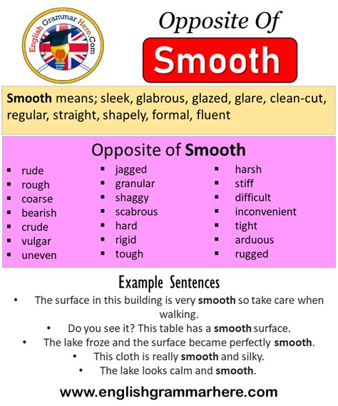 synonym smoother|opposite of smooth.